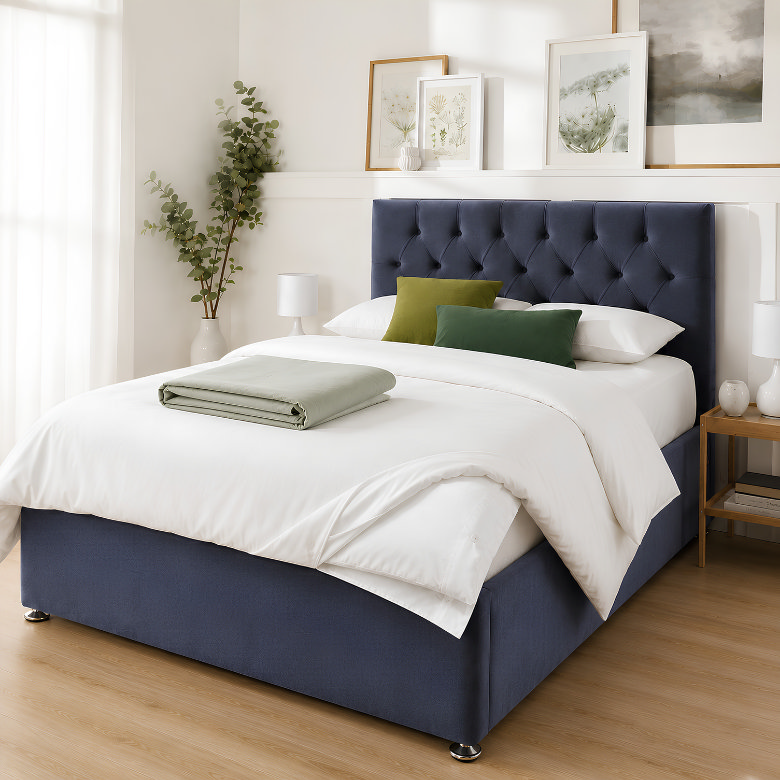 White duvet and cover layered on a bed with a folded duvet insert, showing how to create hotel style bedding.