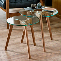 Glass side tables