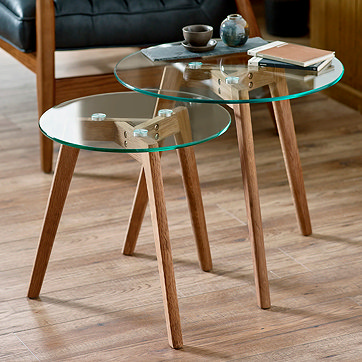 Glass side tables