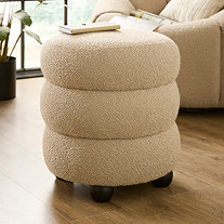 Cream Pouffe