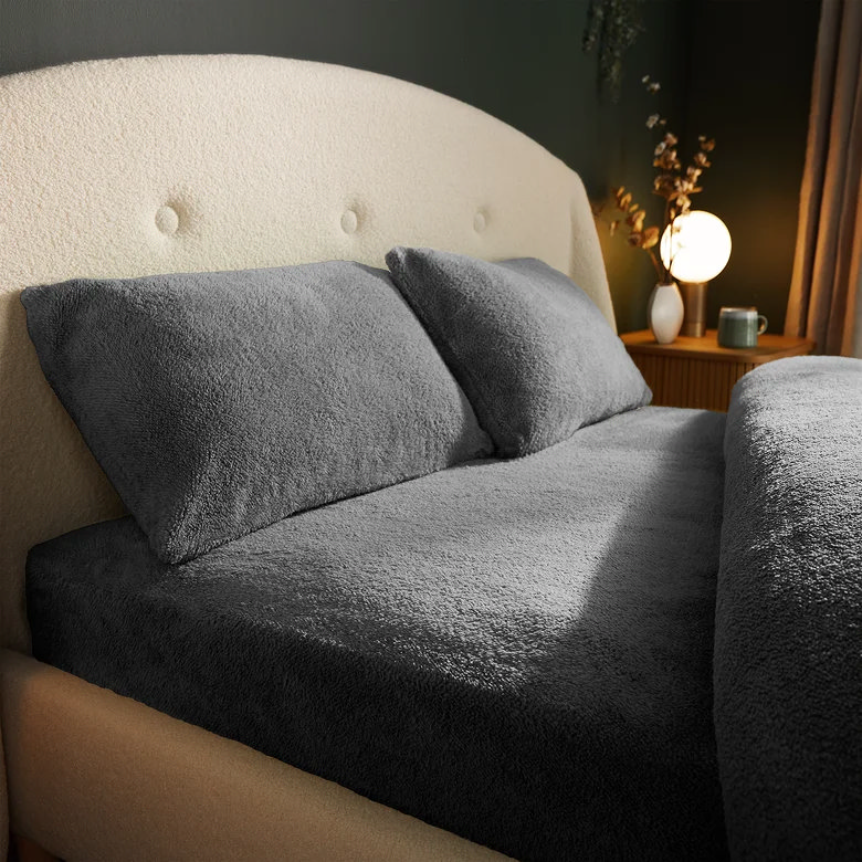 grey fleece bed sheet for winter