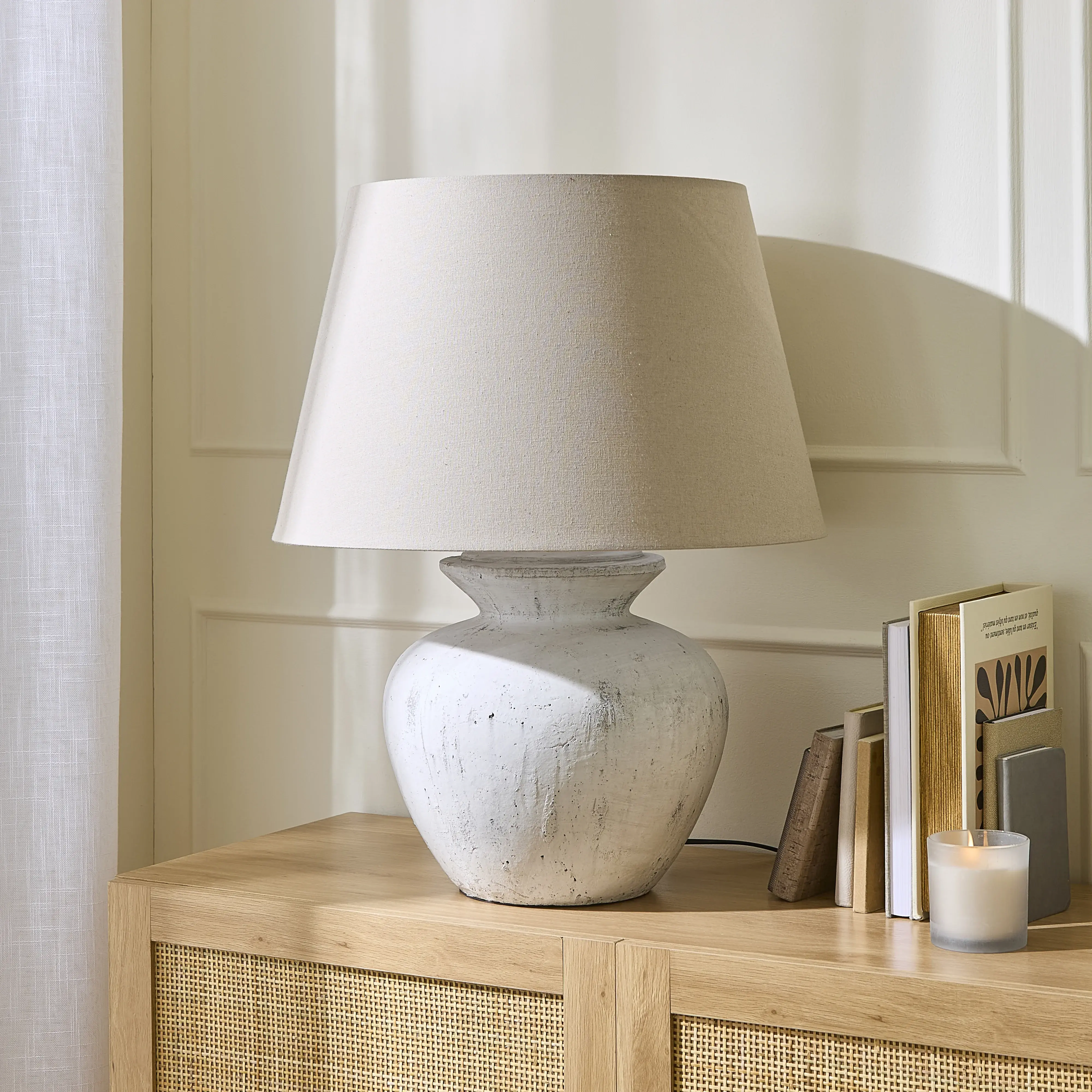 Chania Ceramic Table Lamp - Antique White