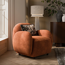 Roma Chenille Accent Chair - Orange