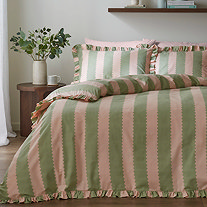 pink and green duvet cover set