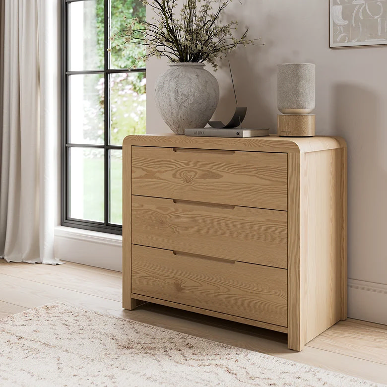 solid wood chest of three drawers