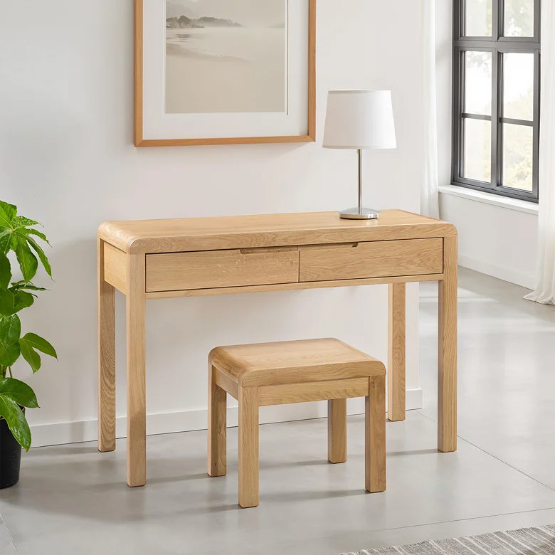 tidy scandi style desk in decluttered home office