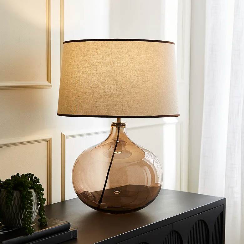 brown glass retro table lamp for living room