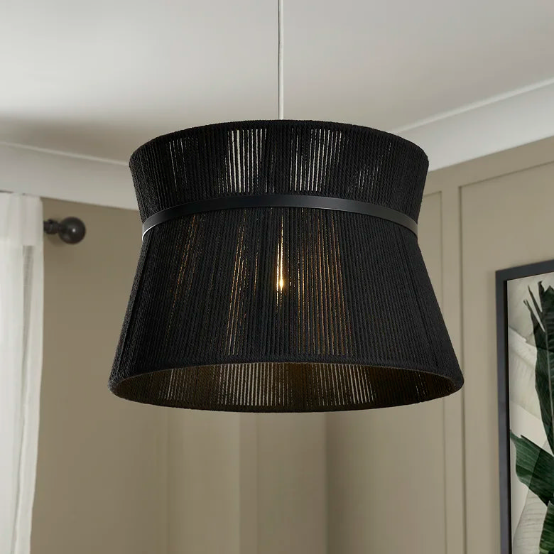 black retro jute living room light shade