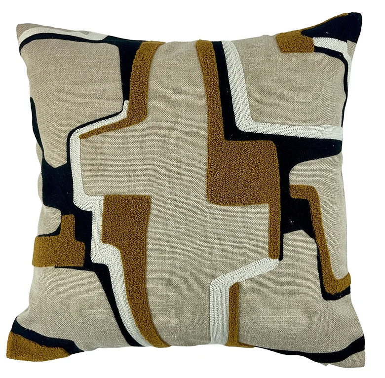 brown retro abstract living room cushion