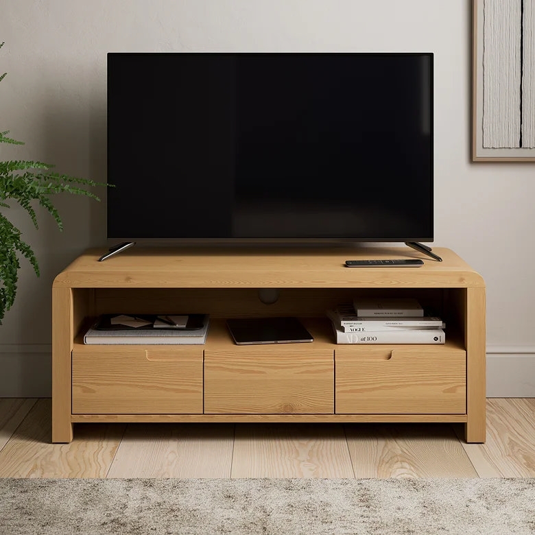 Scandinavian solid wood retro style TV unit
