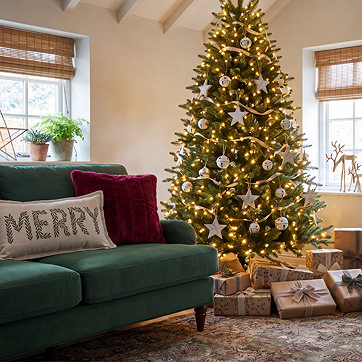 A living room full of christmas homeware