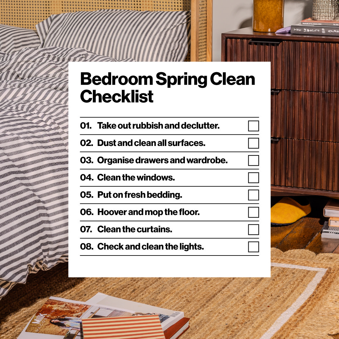 bedroom spring cleaning checklist