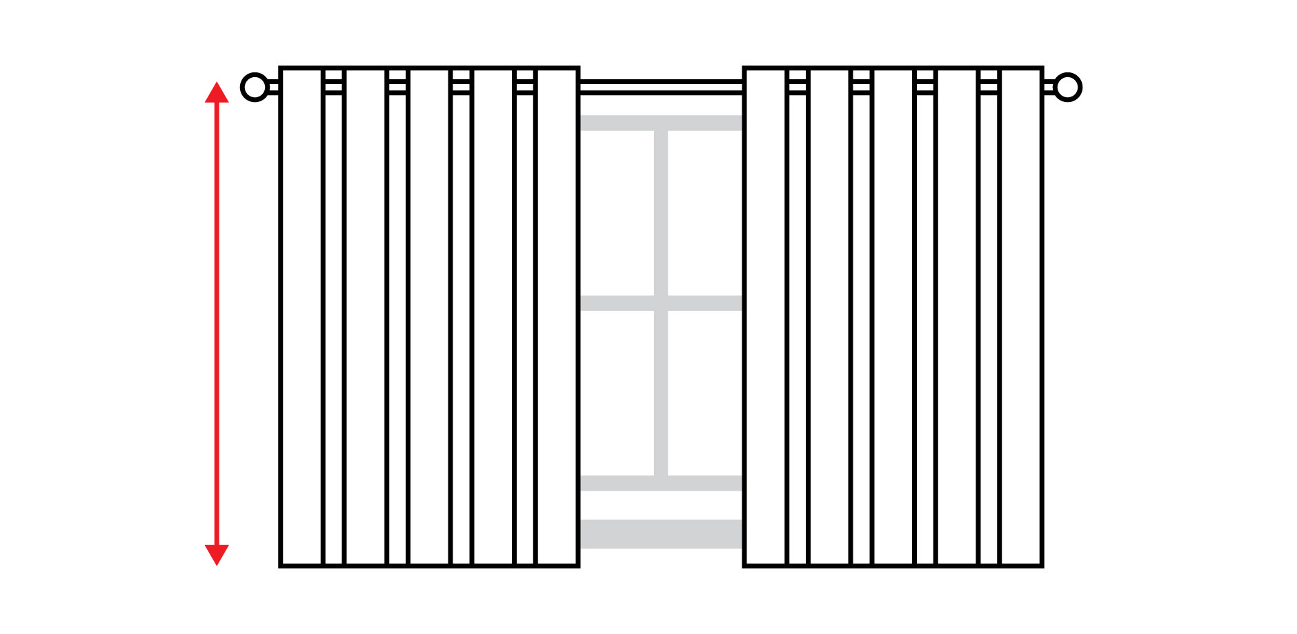 example of below sill length curtains