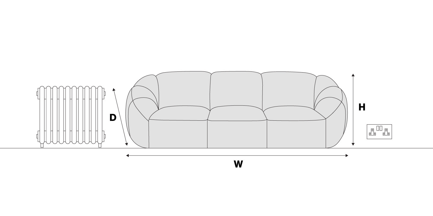 how to measure living room and sofa diagram