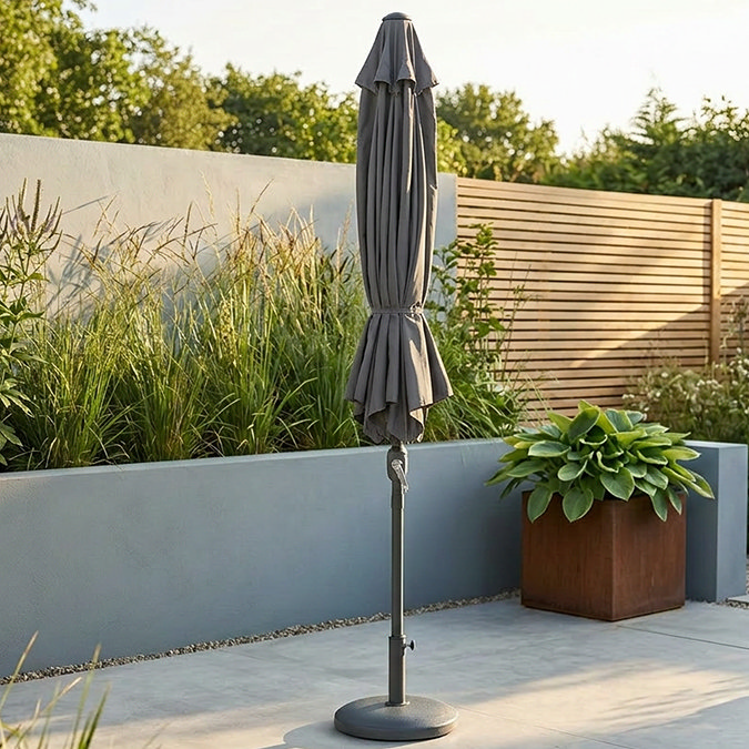 2.4mx3m Crank and Tilt Rectangular Parasol Grey