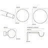 22-25mm Ball Eyelet Pole Line Drawings