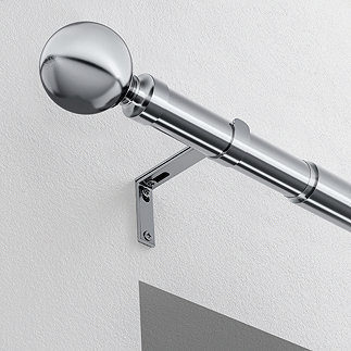 22-25mm extendable eyelet ball curtain pole in satin silver image