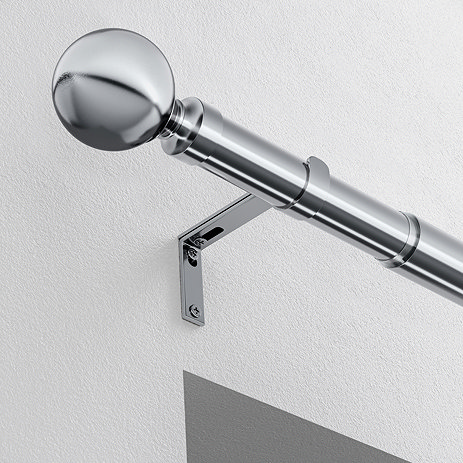 22-25mm extendable eyelet ball curtain pole in satin silver image