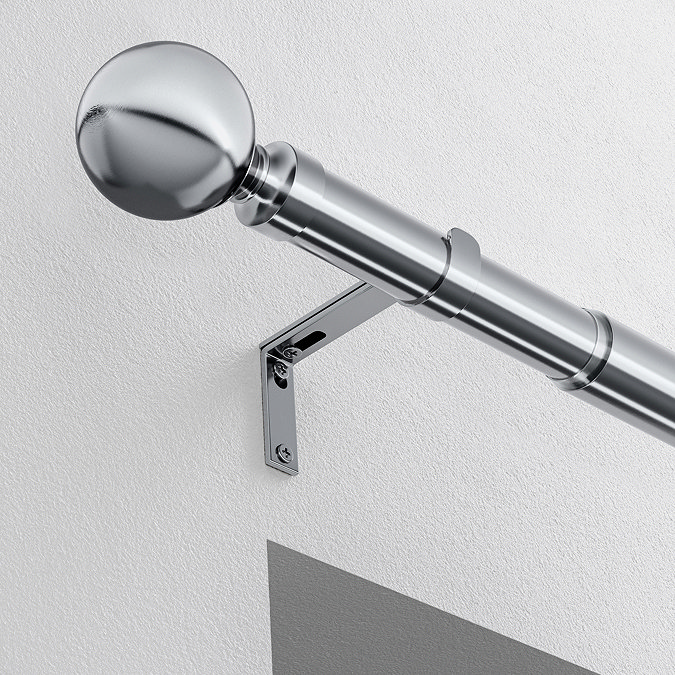 22-25mm extendable eyelet ball curtain pole in satin silver image