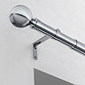 22-25mm extendable eyelet ball curtain pole in satin silver image