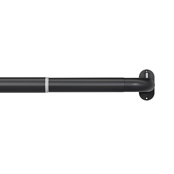 25-28mm Extendable Room Darkening Pole Black image close up stock