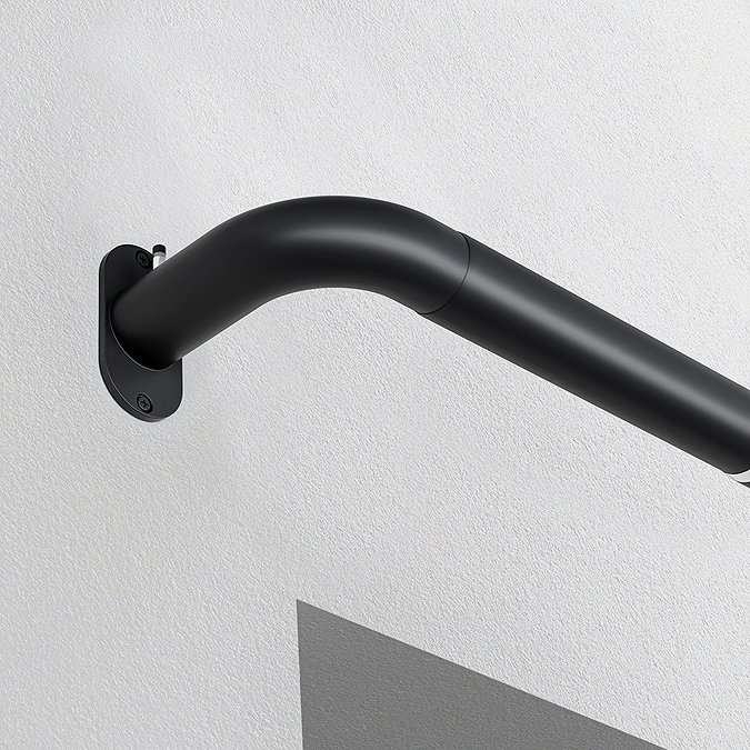 25-28mm Extendable Room Darkening Pole Black image close up
