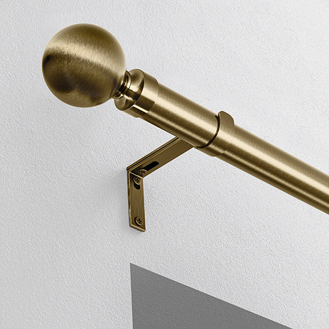 28mm Ball Eyelet Pole Antique Brass image on a wall