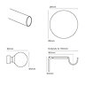 28mm Eyelet Ball Pole Line Drawings