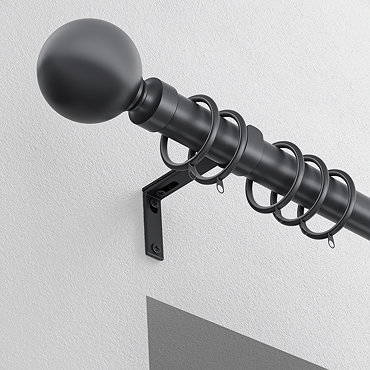 28mm Fixed Ball Pole Black stock image 