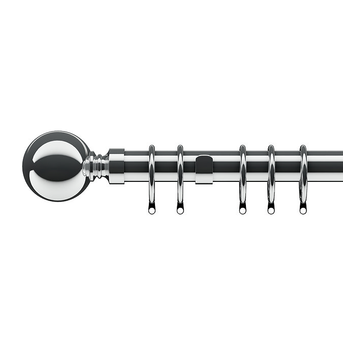 28mm Fixed Ball Pole in Chrome stock image