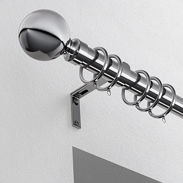 28mm Fixed Ball Pole in Chrome stock image