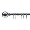 28mm Fixed Ball Pole Satin Silver stock image 