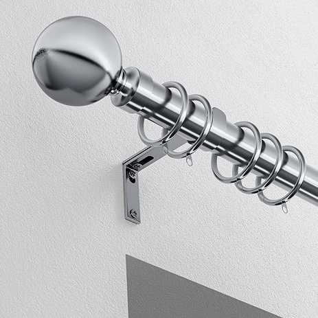28mm Fixed Ball Pole Satin Silver image
