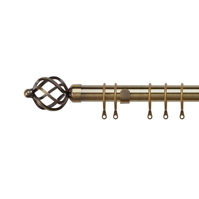 28mm Fixed Cage Pole Antique Brass stock image