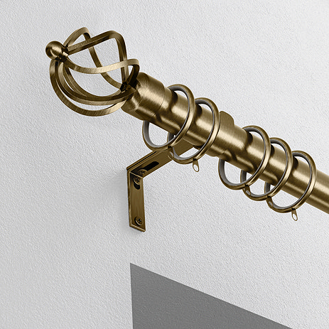 28mm Fixed Cage Pole Antique Brass image