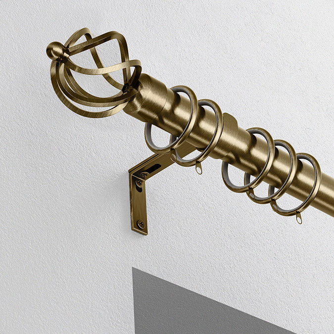 28mm Fixed Cage Pole Antique Brass image
