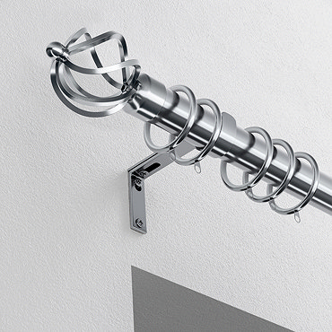 28mm Fixed Cage Pole Satin Silver stock image
