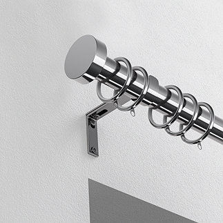 28mm Fixed Stud Pole Chrome image
