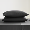 Pair of black square pillowcases