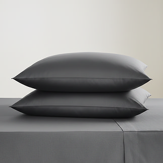 Pair of charcoal square pillowcases