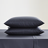 Pair of dark blue square pillowcases
