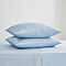 Pair of light blue square pillowcases