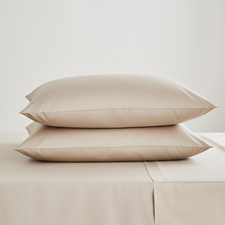 Pair of natural square pillowcases