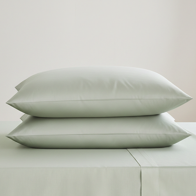 Sage square pillowcase pair