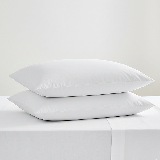 Pair of White Square Pillowcases