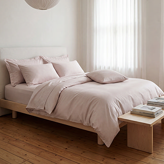 300TC Cotton Sateen Duvet Cover - Blush Pink