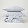 Cotton sateen duvet cover in silver image 2