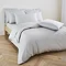 Cotton Sateen Duvet Cover in silver on bed image 1