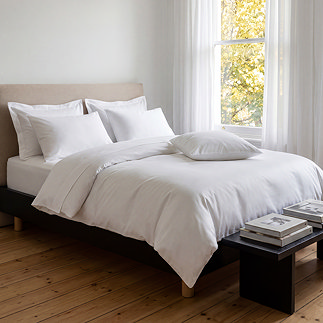 300TC Cotton Sateen Duvet Cover - White