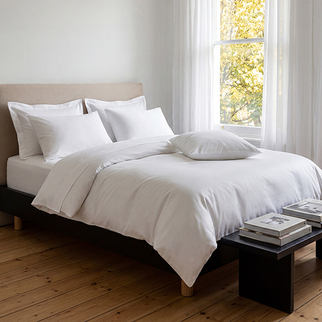 300TC Cotton Sateen Duvet Cover - White